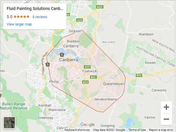 Fluid Painting Solutions Canberra Map 1 Fluid Painting Solutions Canberra